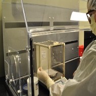 Electronic Balance - used to make measurements within Powder Fume Hood